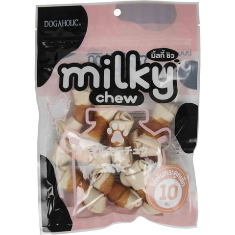 Dogaholic Milky Chew Chicken Dog Treats- Bone Style (10 Pieces)