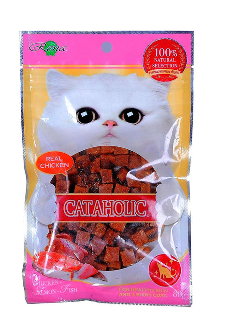 Cataholic Neko Chicken & Salmon Cubes Cat Treats (80 Gms)