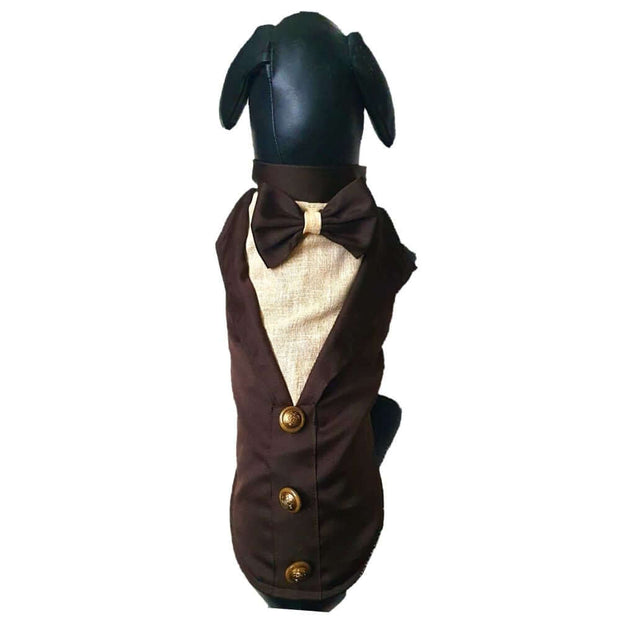 Customized Brown Khaki Tuxedo for Dogs