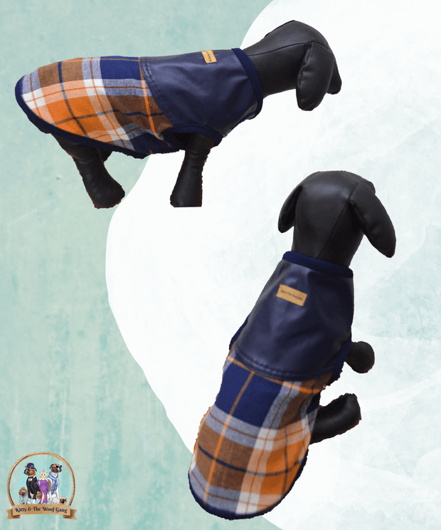 Orange Blue Chequed Shirt For Dogs