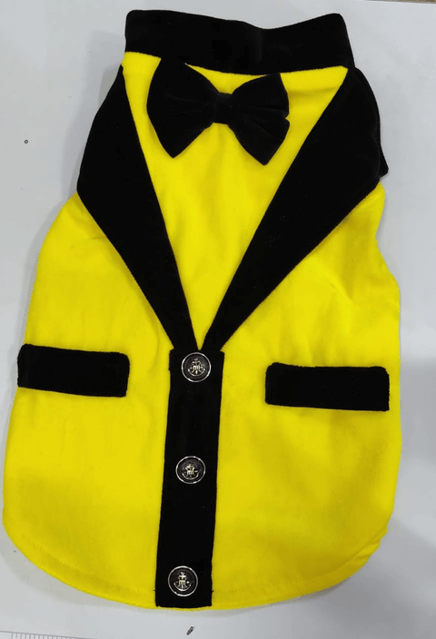 Customized Yellow & Black Tuxedo For Dogs