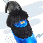 Blue with Black Designer work Premium Jacket For Dogs