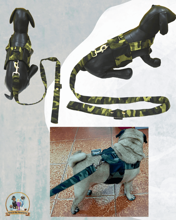 Army Body Harness With Leash For Dogs