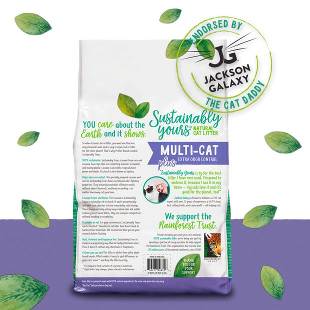 Sustainably Yours Natural Sustainable Multi Plus-Cat Litter, 13 lbs
