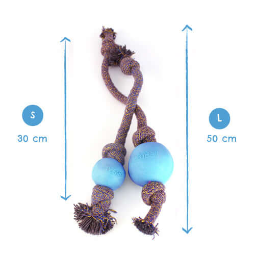 Beco Pets Natural Rubber Ball On Rope Toy For Dogs – Blue