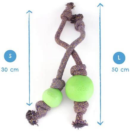Beco Pets Natural Rubber Ball On Rope Toy For Dogs – Green