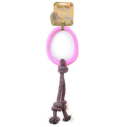 Beco Pets Natural Rubber Hoop On Rope Toy For Dogs – Pink