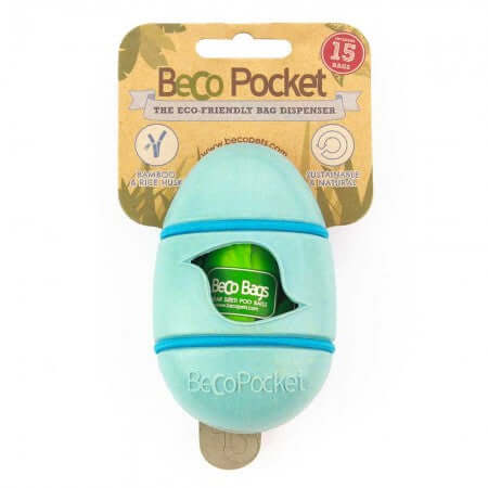 Beco Pets Recycled Bamboo Pocket Poop Bag Dispenser – Blue