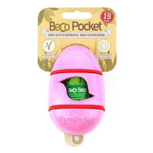 Beco Pets Recycled Bamboo Pocket Poop Bag Dispenser – Pink