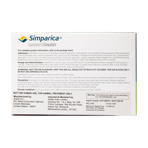 Simparica Chewable Tablet for Dogs 44.1-88.0lbs ( 80mg )