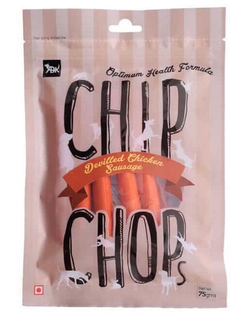 Chip Chops Dog Treats- Devilled Chicken Sausage (75 gms)