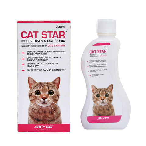 Skyec Cat Star Multi Vitamin & Coat Tonic For Cats And Kittens- 200 ML