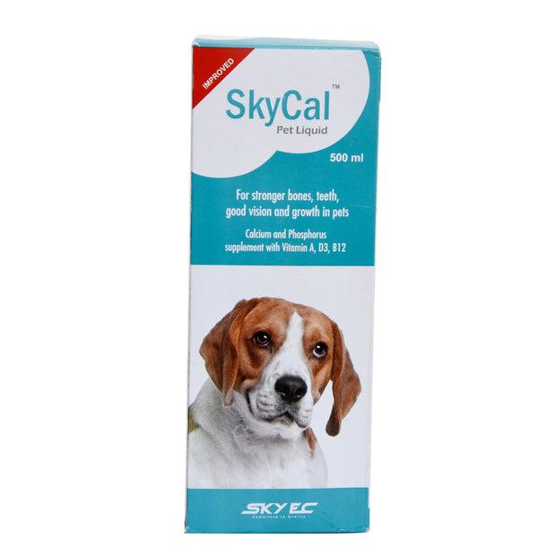 Skycal Pet Liquid for Stronger Bones, Teeth, Growth In Pets (500 ml)