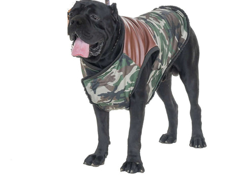 Fleece and Cotton Lining Extra Warm Camouflage Winter Jacket For Dogs