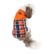Orange Designer Checkered T-Shirt For Dogs