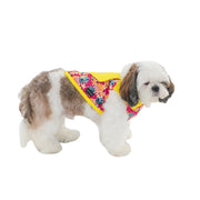Yellow Floral Printed Embellished T-shirts For Dogs & Cats