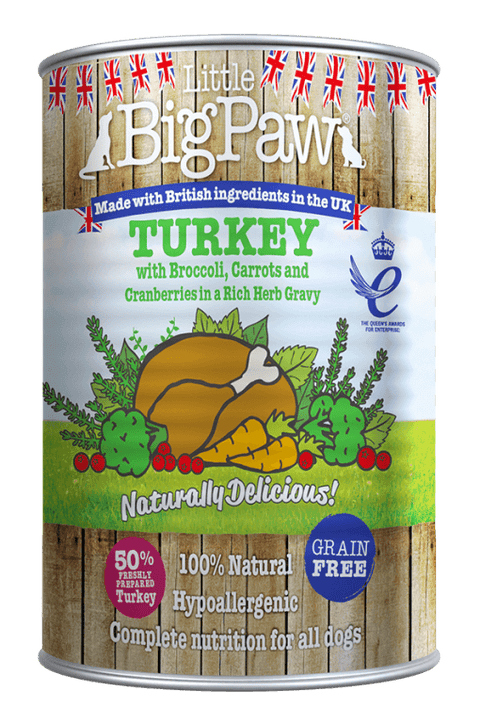 Little BigPaw Turkey with Broccoli, Carrots and Cranberries in a Rich Herb Gravy for Dogs (390 gms)