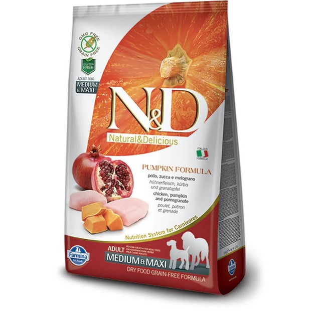 N&D Pumpkin Grain Free Chicken & Pomegranate Puppy Dog Food (Medium & Maxi Breeds)