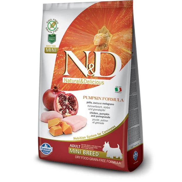 N&D Pumpkin Grain Free Chicken & Pomegranate Adult Dog Food (Mini Breeds)