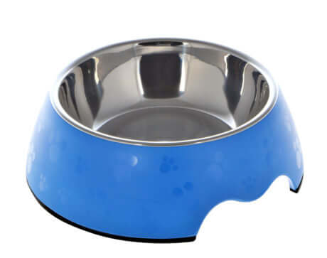 Nutra Pet Melamine Round Paw Print Feeder Bowl- BLUE