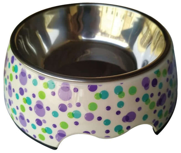 Nutrapet Melamine Blue & Purple Bubbles Bowl