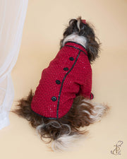 Embellished Red & Black Bandgala For Dogs