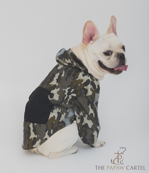 Camouflage Military Dog Jacket With Reflective Tapes T-shirt For Dogs