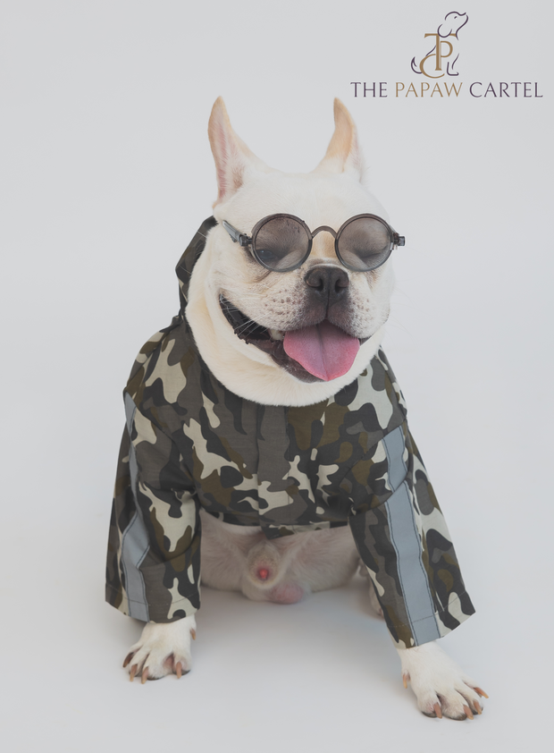Camouflage Military Dog Jacket With Reflective Tapes T-shirt For Dogs
