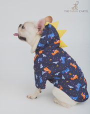 Space Dino With Spike Hoodie Shirt For Dogs