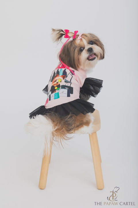 Spolied Brat Frilled Dog T-shirt Dress For Dogs