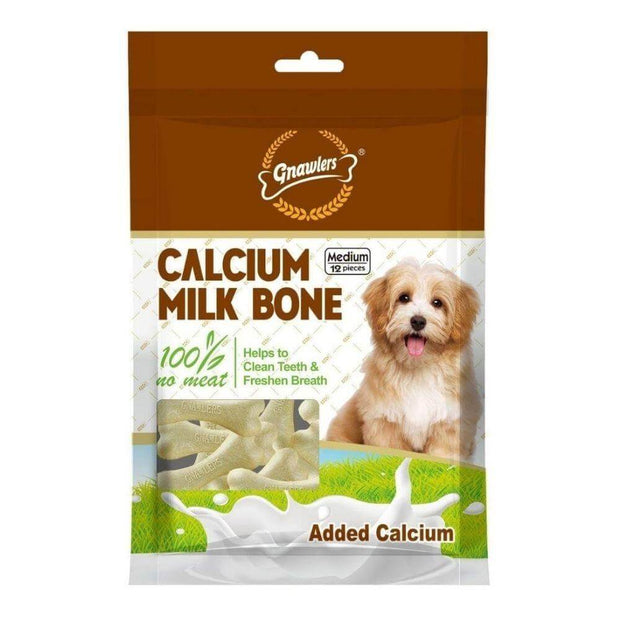 Gnawlers Calcium Milk Bones Dog Treats- Medium (12 in 1)