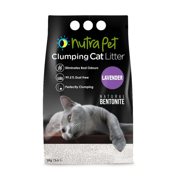 Nutrapet Lavender White Bentonite Clumping Cat Litter-5kg