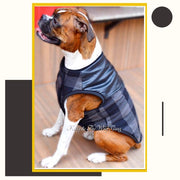 Regular Gray Chequed Winter Wear For Dogs