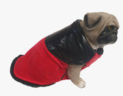 Regular Red & Black Winter Wear For Dogs