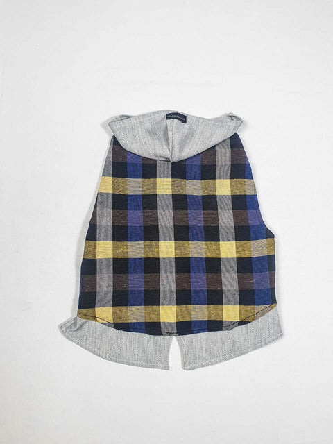 Blue Checks Hoodie T-Shirts For Dogs