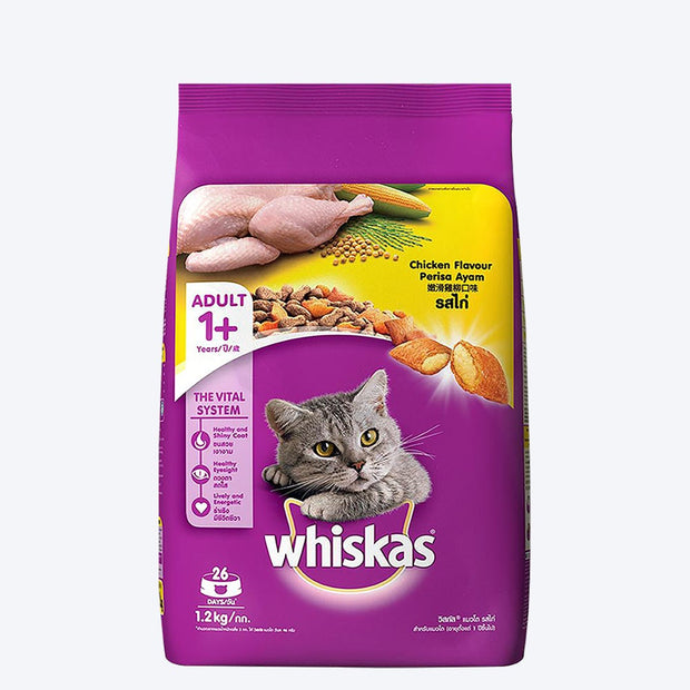 Whiskas Chicken Adult Dry Cat Food - 1.2 kg