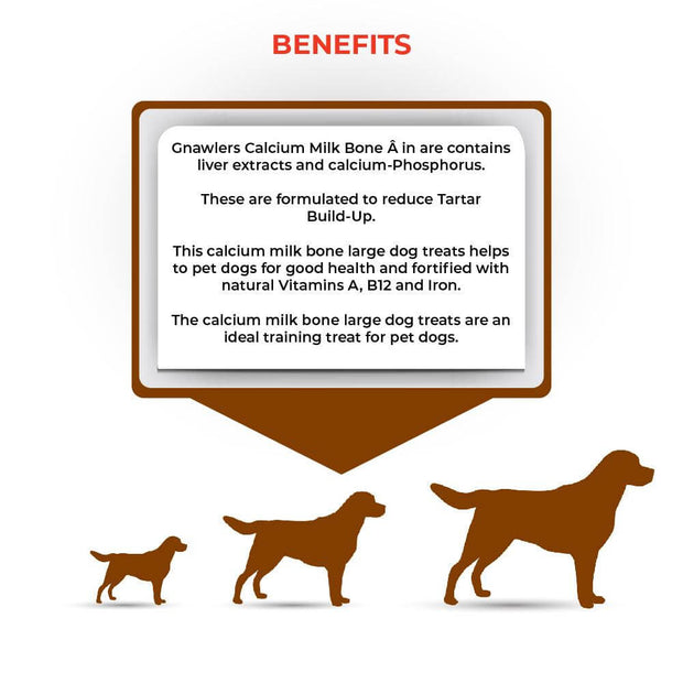 Gnawlers Calcium Milk Bones Dog Treats- Medium (12 in 1)