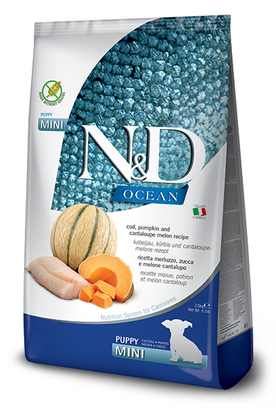 N&D Ocean GF Cod, Pumpkin & Cantaloupe Melon Mini Puppy Food