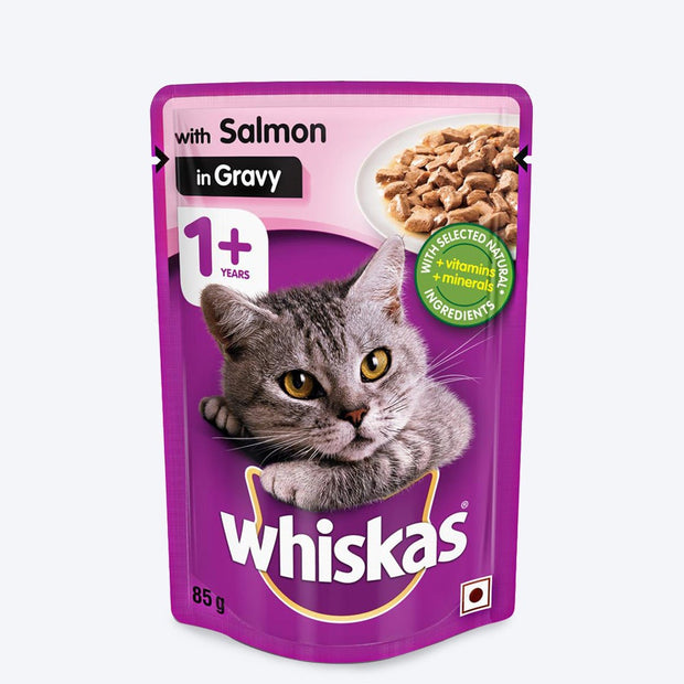 Whiskas Salmon in Gravy Adult Wet Cat Food - 85 gm
