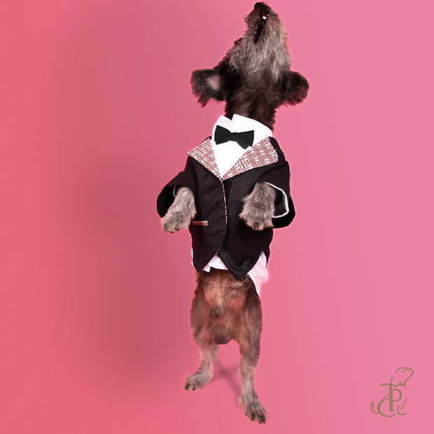 Tuxedo Set With Jacket, Shirt & Bow For Dogs